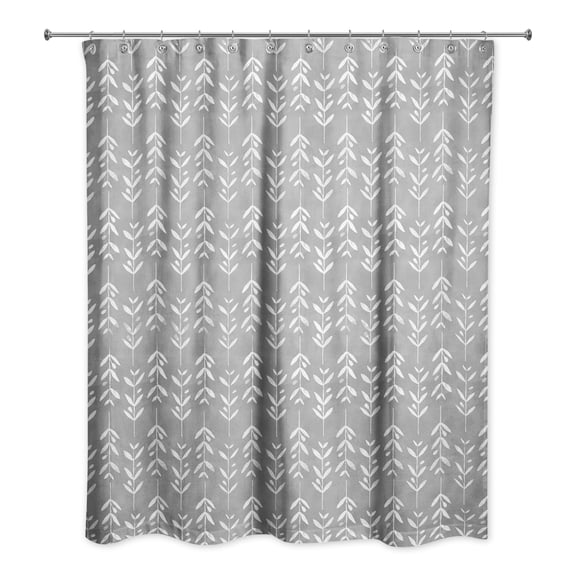 Creative Products Gray Vine Pattern 71x74 Shower Curtain