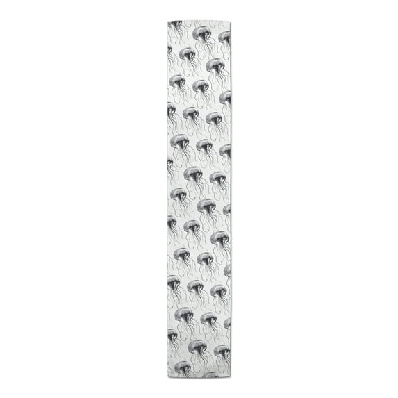 Creative Products Gray Watercolor Jellyfish 16x90 Poly Twill Table Runner