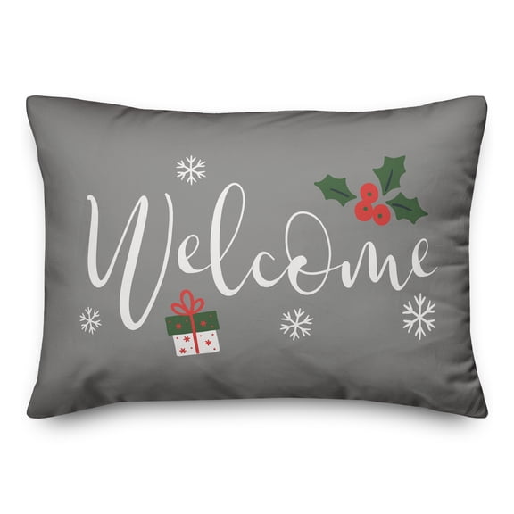 Creative Products Gray Welcome 20 x 14 Spun Poly Pillow