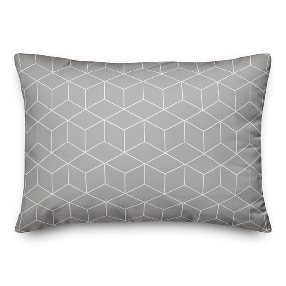 Creative Products Gray White Diamond Pattern 14x20 Spun Poly Pillow
