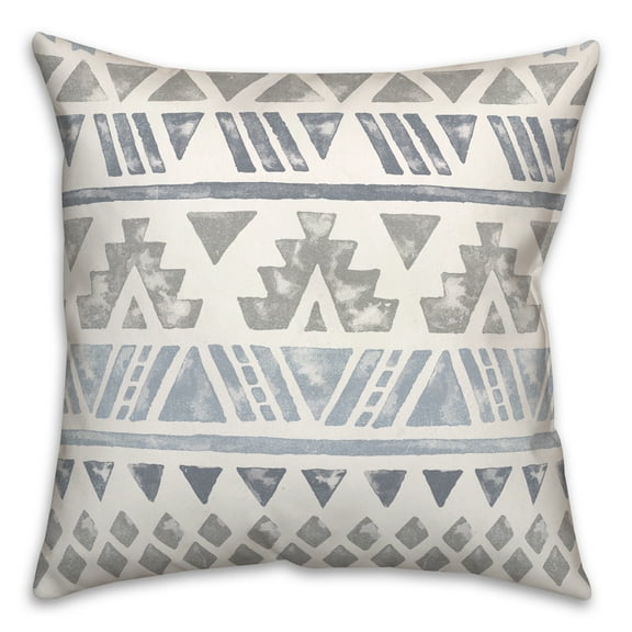 Creative Products Gray and Blue Aztec 18 x 18 Spun Poly Pillow