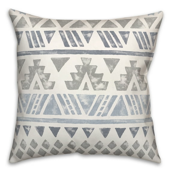Creative Products Gray and Blue Aztec 18 x 18 Spun Poly Pillow