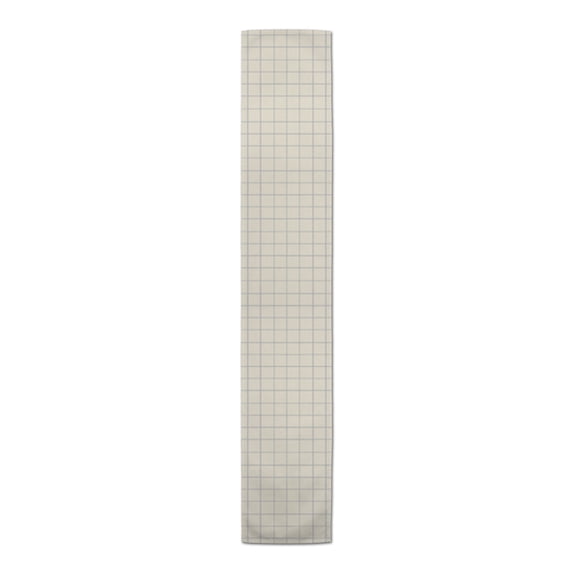 Creative Products Gray and Cream Check 16 x 90 Cotton Twill Table Runner