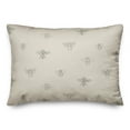 thumbnail image 1 of Creative Products Gray and Cream Delicate Bee Pattern 20 x 14 Spun Poly Pillow, 1 of 3
