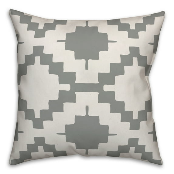 Creative Products Gray and White Aztec 16x16 Spun Poly Pillow