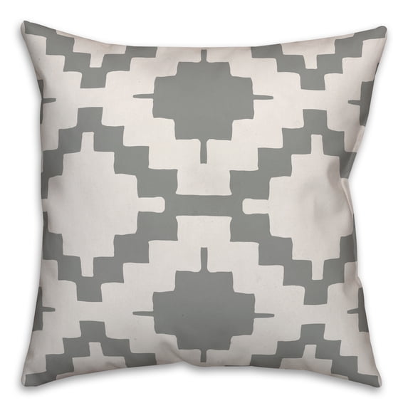 Creative Products Gray and White Aztec 18x18 Spun Poly Pillow