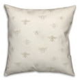 thumbnail image 1 of Creative Products Gray and White Delicate Bee Pattern 18 x 18 Spun Poly Pillow, 1 of 3