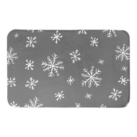 Creative Products Gray and White Snowflakes 34x21 Bath Mat