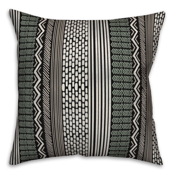 Creative Products Green Boho Pattern 18x18 Indoor / Outdoor Pillow