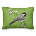 thumbnail image 1 of Creative Products Green Chickadee and Flowers 14x20 Indoor / Outdoor Pillow, 1 of 3