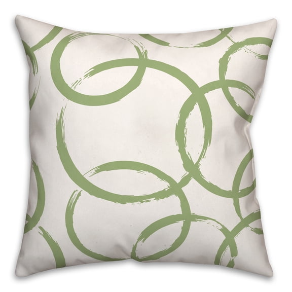 Creative Products Green Circles 18x18 Indoor / Outdoor Pillow