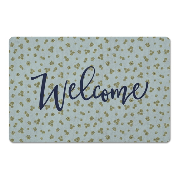 Creative Products Green Daisy Pattern Welcome 18 x 27 Floor Mat