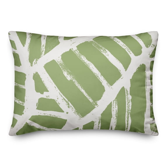 Creative Products Green Distressed Abstract Rectangles 14x20 Indoor / Outdoor Pillow