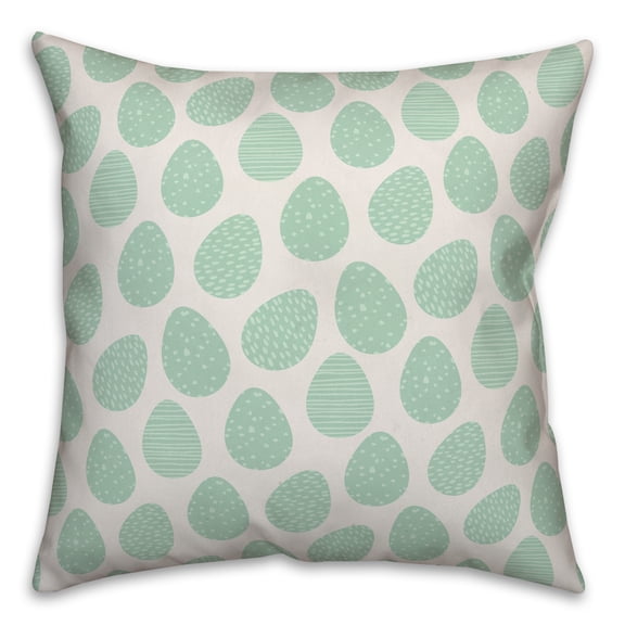 Creative Products Green Easter Egg Pattern 16x16 Spun Poly Pillow