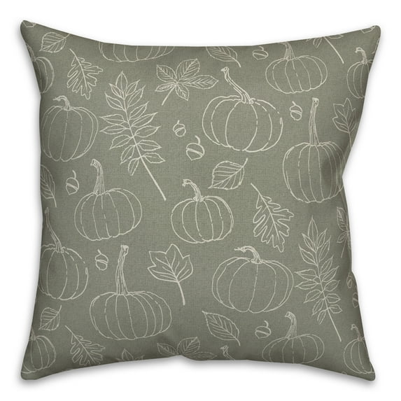 Creative Products Green Fall Pattern 18 x 18 Spun Poly Pillow
