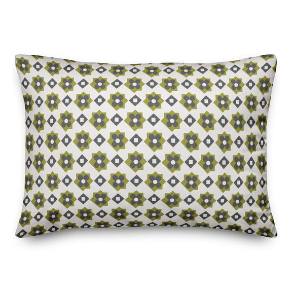 Creative Products Green Flower Pattern 14x20 Spun Poly Pillow