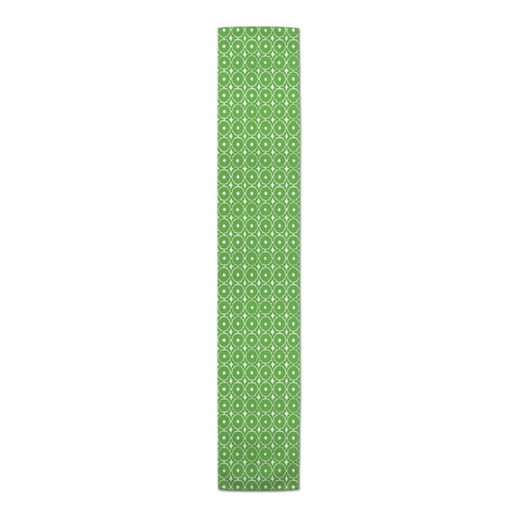 Creative Products Green Geometric Pattern 16x90 Poly Twill Table Runner
