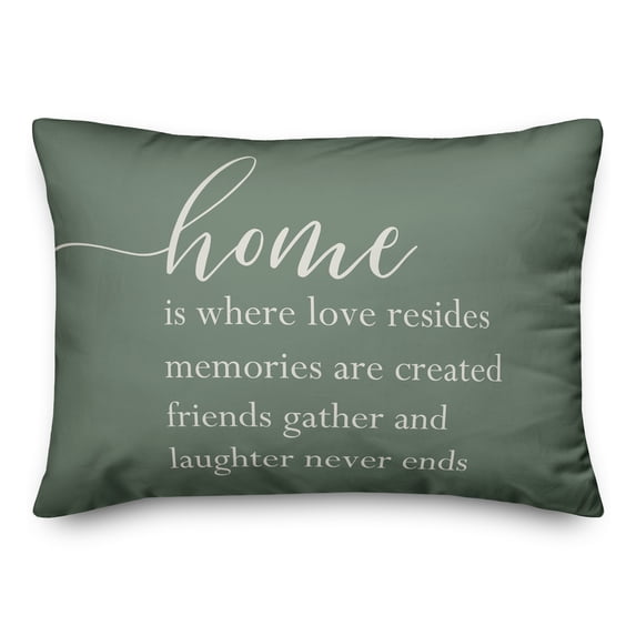Creative Products Green Home is Where Love is 14x20 Indoor / Outdoor Pillow