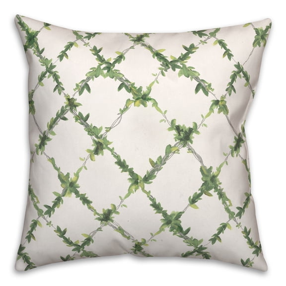 Creative Products Green Ivy Lattice 18x18 Spun Poly Pillow