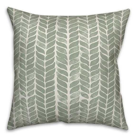 Creative Products Green Knit Pattern 18x18 Spun Poly Pillow