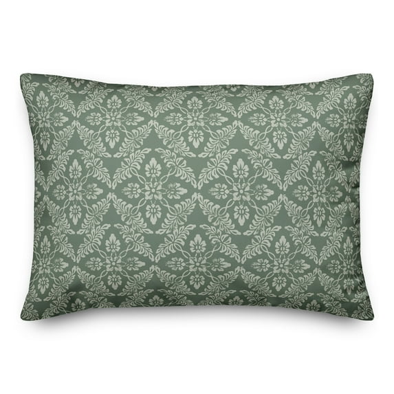 Creative Products Green Medallion Pattern 14x20 Indoor / Outdoor Pillow