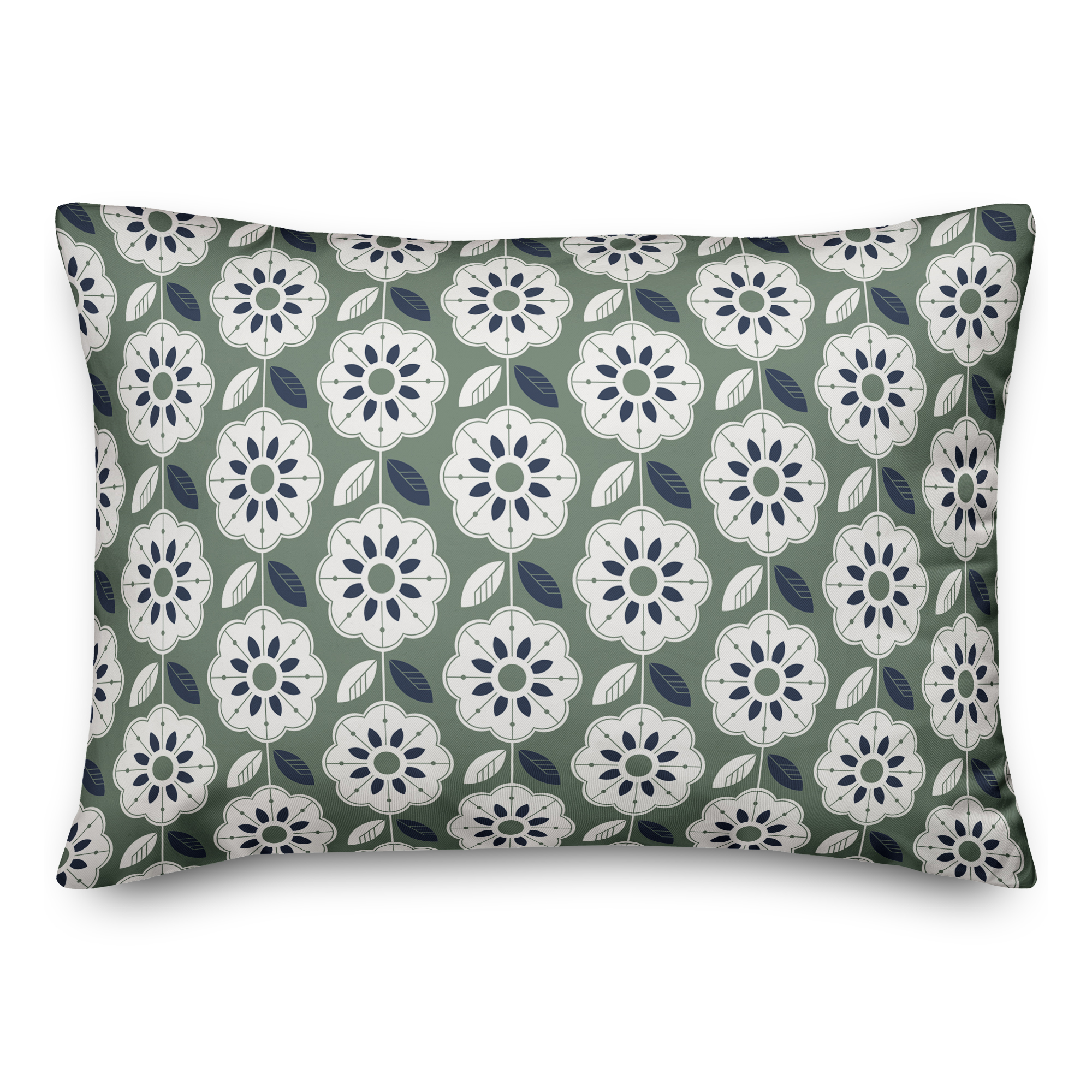 Creative Products Green Navy Mod Pattern 14x20 Indoor / Outdoor Pillow