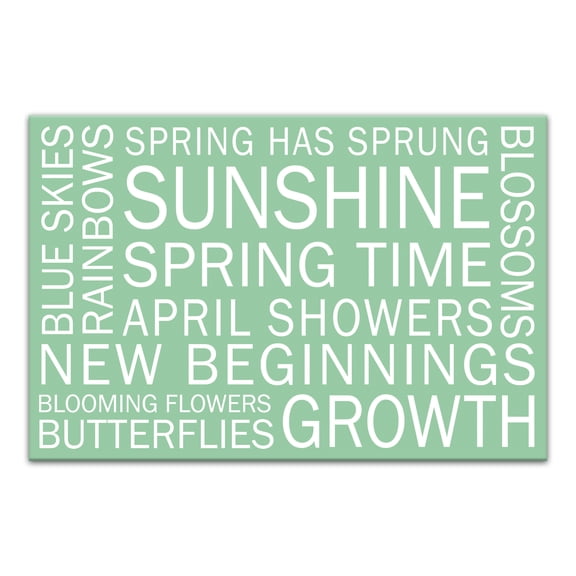 Creative Products Green Spring Sayings 30 x 20 Canvas Wall Art