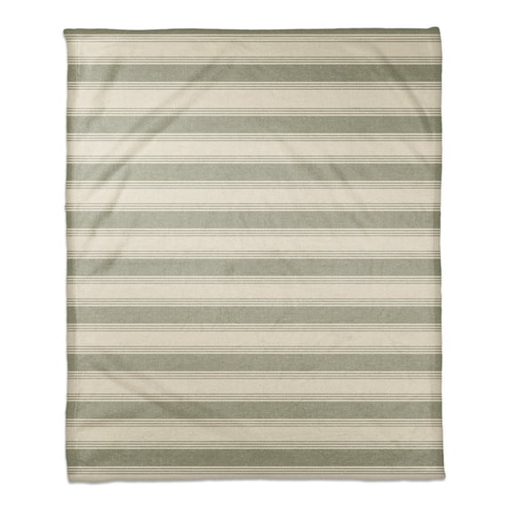 Creative Products Green Stripe 50 x 60 Coral Fleece Blanket
