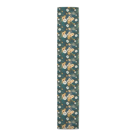 Creative Products Green Tropical Floral 16 x 90 Cotton Twill Table Runner
