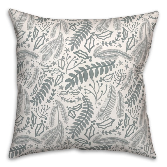Creative Products Green Winter Pattern 18 x 18 Spun Poly Pillow