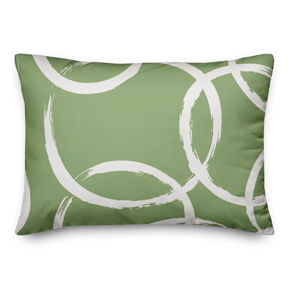 Creative Products Green and White Circles 14x20 Indoor / Outdoor Pillow