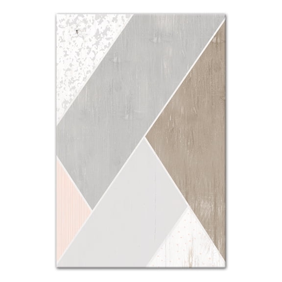 Creative Products Grey And Blush Geo Abstract 24 x 36 Canvas Wall Art