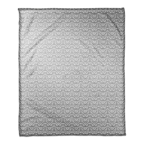 Creative Products Grey Aztec 50x60 Coral Fleece Blanket