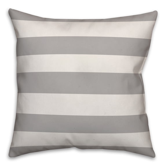 Creative Products Grey Cabana Stripe 16x16 Spun Poly Pillow