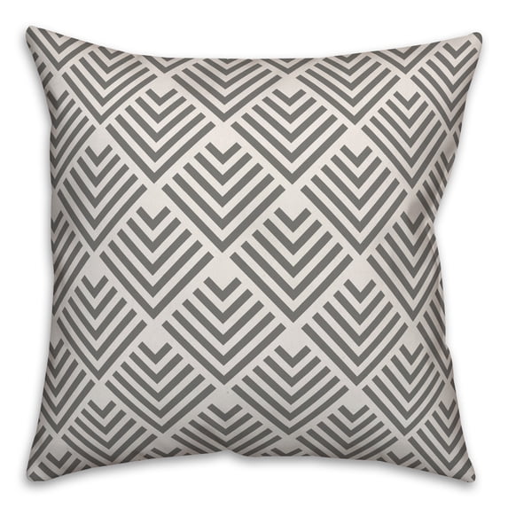 Creative Products Grey Geometric Arrow 16x16 Spun Poly Pillow