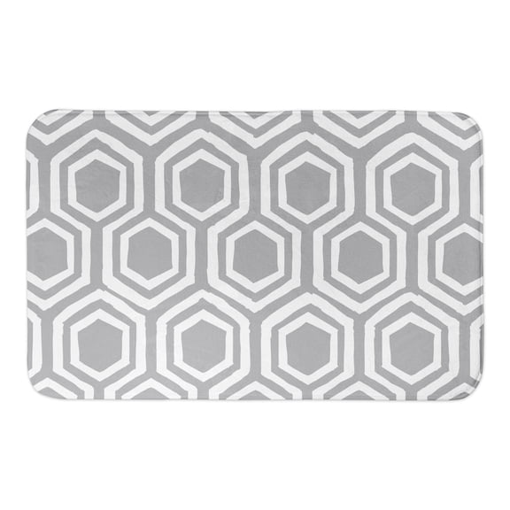 Creative Products Grey Honeycomb 34x21 Bath Mat