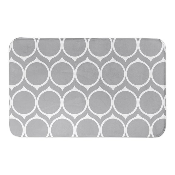 Creative Products Grey Mid Mod Circles 34x21 Bath Mat