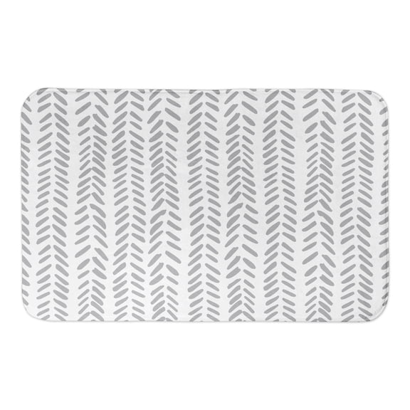 Creative Products Grey Modern Herringbone 34x21 Bath Mat