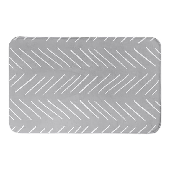 Creative Products Grey and White Modern Chevron 34x21 Bath Mat