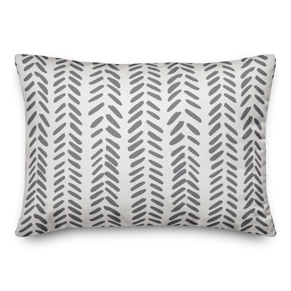 Creative Products Grey and White Modern Herringbone 14x20 Spun Poly Pillow