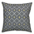 thumbnail image 1 of Creative Products Grey and Yellow Diamond 18x18 Spun Poly Pillow, 1 of 2