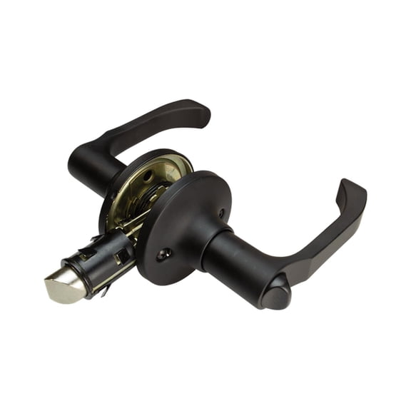 Global Link RV Interior Classic Lever Style Privacy Lockset, Matte Black