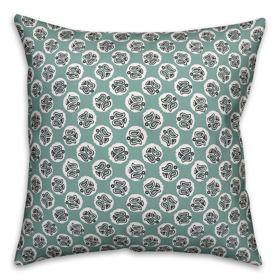 Creative Products Guardian Angel Pattern in Blue 16x16 Spun Poly Pillow