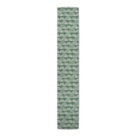 Creative Products Half Circle Pattern Green 5 16 x 90 Poly Twill Table Runner