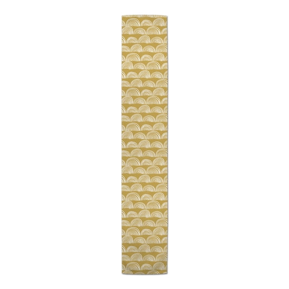 Creative Products Half Circle Pattern Yellow 4 16 x 72 Poly Twill Table Runner