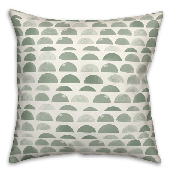 Creative Products Half Circles Green 16 x 16 Indoor / Outdoor Pillow