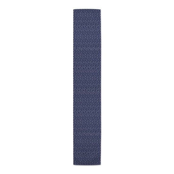 Creative Products Hand Drawn Aztec Squiggle Navy Blue 16x72 Poly Twill Table Runner