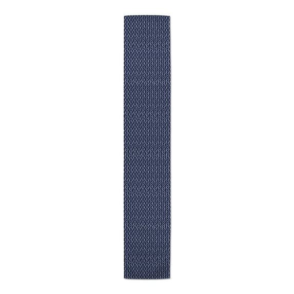 Creative Products Hand Drawn Aztec Squiggle Navy Blue 16x72 Poly Twill Table Runner