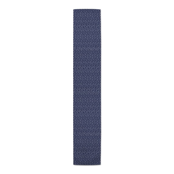 Creative Products Hand Drawn Aztec Squiggle Navy Blue 16x90 Poly Twill Table Runner
