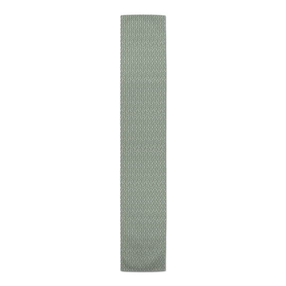 Creative Products Hand Drawn Aztec Squiggle Sage Green 16x72 Poly Twill Table Runner